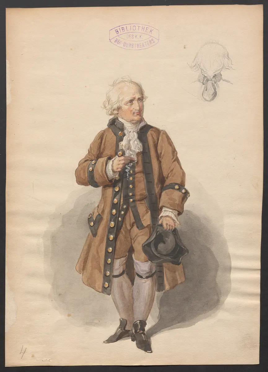 Der Statthalter von Bengalen, Titel der Serie: Figurinen des k.k. Hof-Burgtheaters