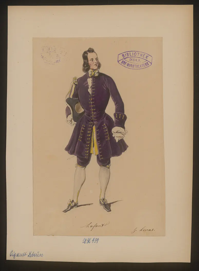 Pigault Lebrun, Titel der Serie: Figurinen des k.k. Hof-Burgtheaters