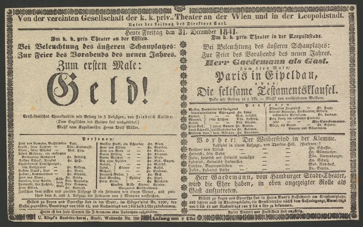 Geld!, Paris in Eipeldau, oder Die seltsame Testamentsklausel, Der Weiberfeind in der Klemme