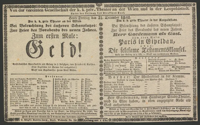 Geld!, Paris in Eipeldau, oder Die seltsame Testamentsklausel, Der Weiberfeind in der Klemme