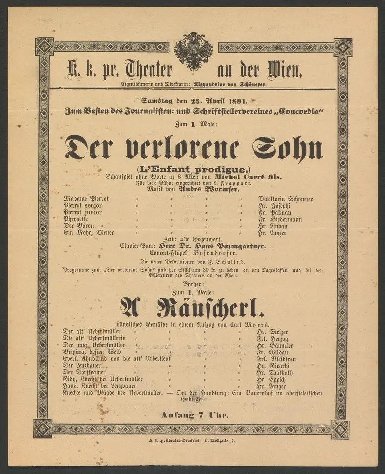 Der verlorene Sohn, Originaltitel: L'Enfant prodigue, A Räuscherl