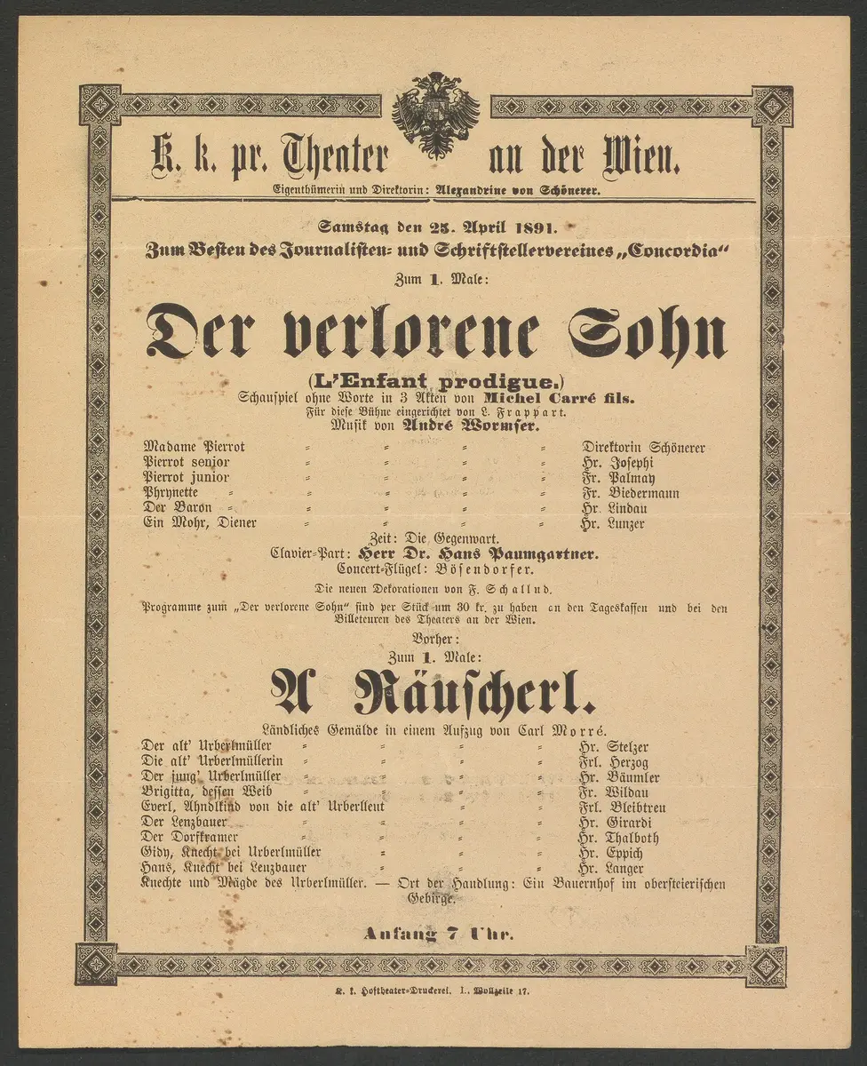 Der verlorene Sohn, Originaltitel: L'Enfant prodigue, A Räuscherl