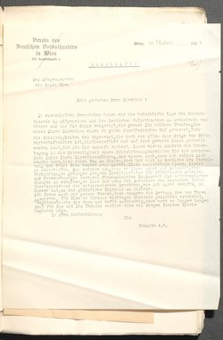 Protokolle der Ausschusssitzungen des Vereines des Deutschen Volkstheaters in Wien