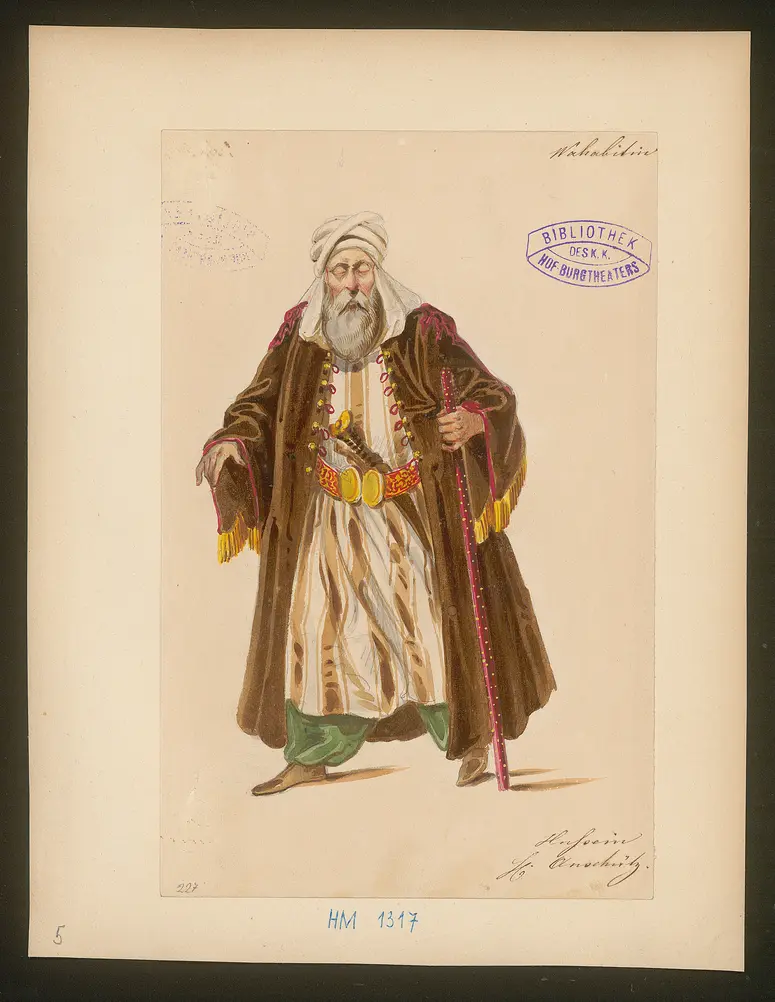 Die Wahabitin, Titel der Serie: Figurinen des k.k. Hof-Burgtheaters