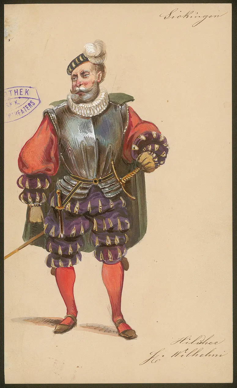 Franz von Sickingen, Titel der Serie: Figurinen des k.k. Hof-Burgtheaters