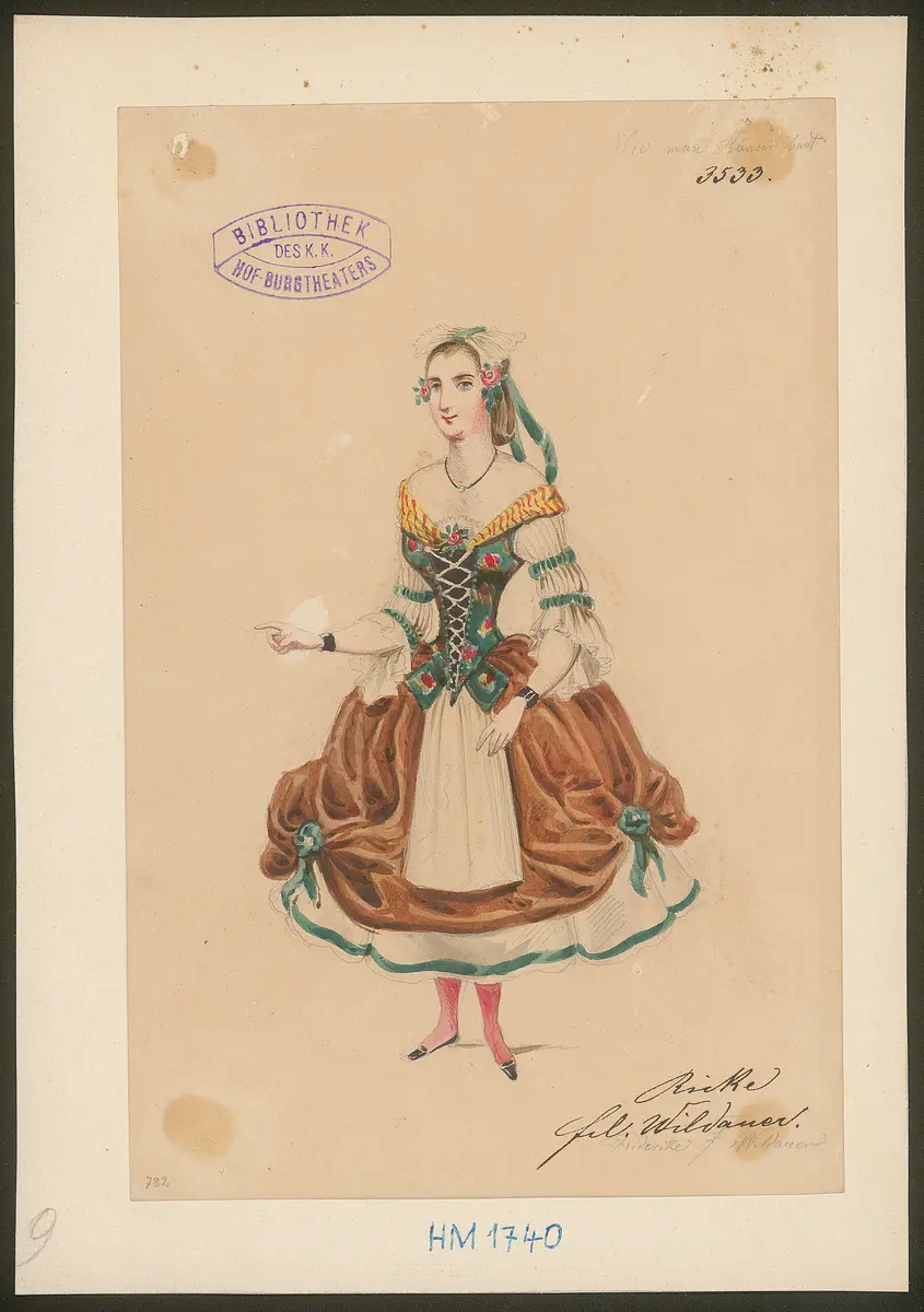 Wie man Häuser baut, Titel der Serie: Figurinen des k.k. Hof-Burgtheaters