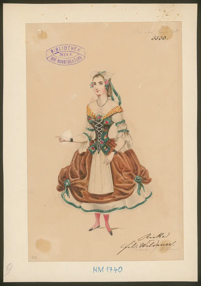 Wie man Häuser baut, Titel der Serie: Figurinen des k.k. Hof-Burgtheaters