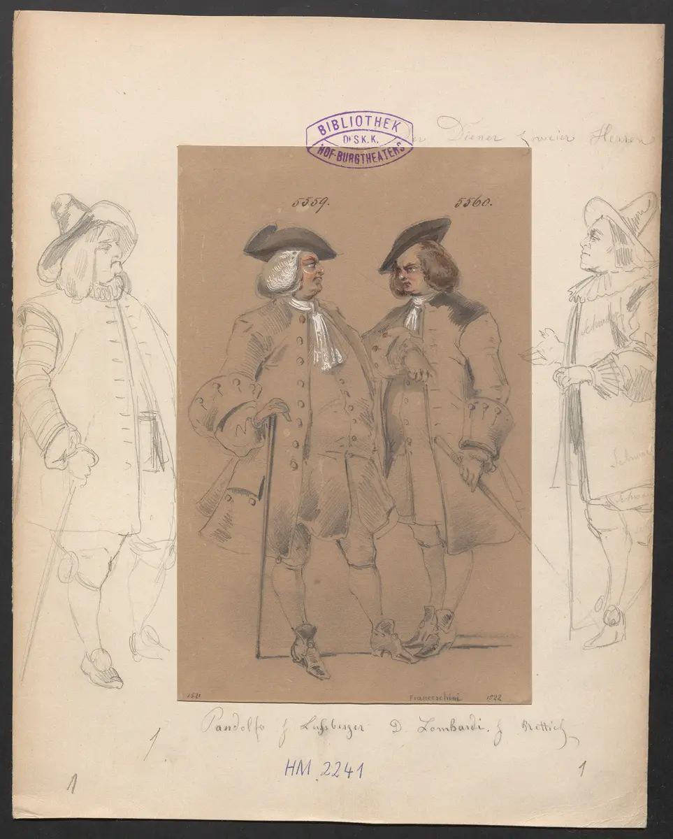 Der Diener zweier Herren, Originaltitel: Il servitore di due padroni, Titel der Serie: Figurinen des k.k. Hof-Burgtheaters