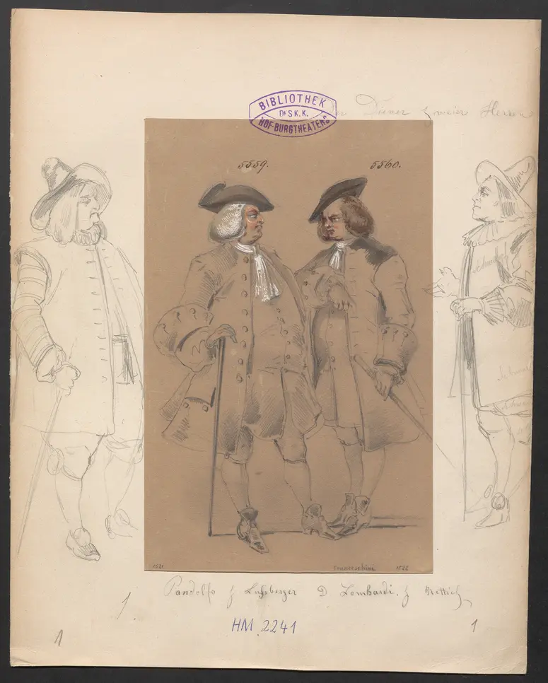 Der Diener zweier Herren, Originaltitel: Il servitore di due padroni, Titel der Serie: Figurinen des k.k. Hof-Burgtheaters