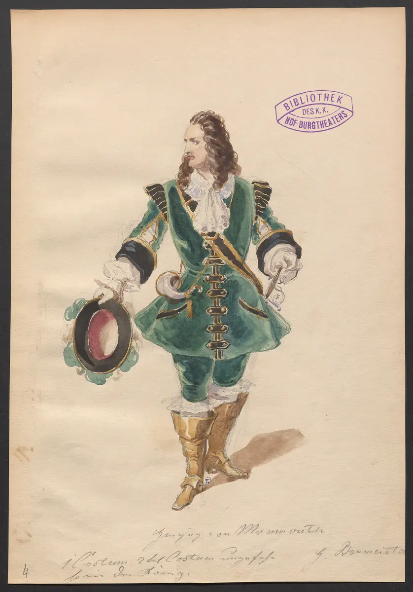 Wilhelm von Oranien in Whitehall, Titel der Serie: Figurinen des k.k. Hof-Burgtheaters