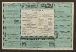 Kabarett Fledermaus, Titel in Vorlageform: Fledermaus Theater und Kabarett, Verweis auf Stücktitel: Die Spieldose, Verweis auf Stücktitel: Der Freimann, Verweis auf Stücktitel: Der Petroleumkönig