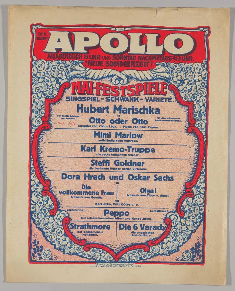 Ben Tieber's Apollo Varieté-Theater, Verweis auf Stücktitel: Otto oder Otto?!, Verweis auf Stücktitel: Die vollkommene Frau, Verweis auf Stücktitel: Olga!, Weiterer Titel: Mai-Festspiele