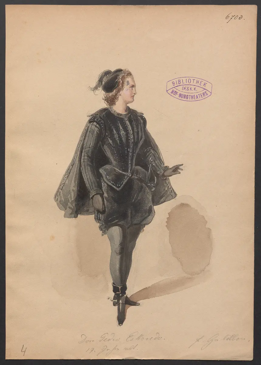 Don Juan de Austria, Titel der Serie: Figurinen des k.k. Hof-Burgtheaters