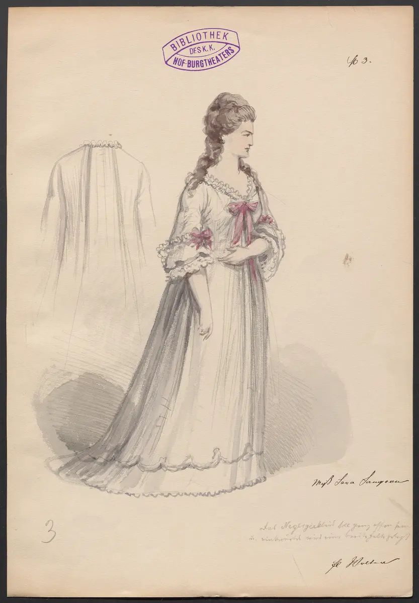 Miss Sarah Sampson, Titel der Serie: Figurinen des k.k. Hof-Burgtheaters