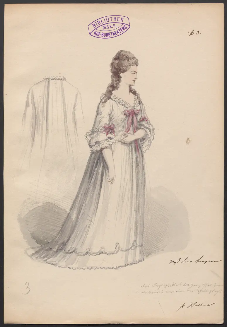 Miss Sarah Sampson, Titel der Serie: Figurinen des k.k. Hof-Burgtheaters