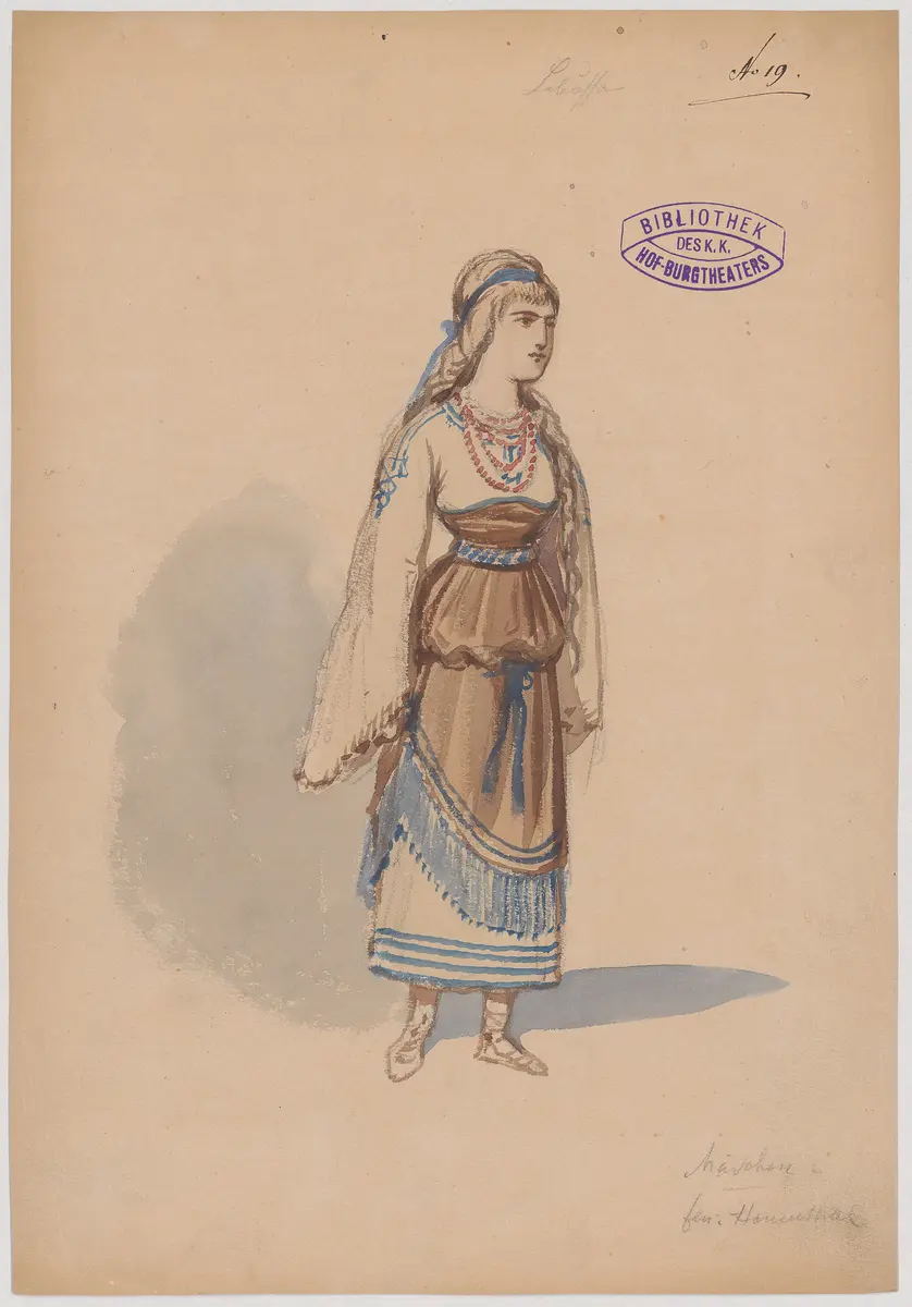 Libussa, Titel der Serie: Figurinen des k.k. Hof-Burgtheaters