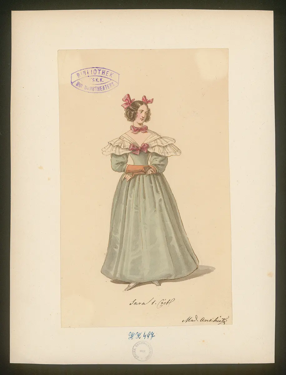 Garrick in Bristol, Titel der Serie: Figurinen des k.k. Hof-Burgtheaters