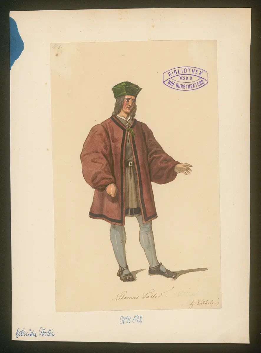 Gebrüder Foster, oder Das Glück mit seinen Launen, Titel der Serie: Figurinen des k.k. Hof-Burgtheaters