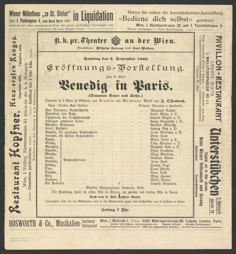 Venedig in Paris, Alternativtitel: Die Reise der Herren Dunanan Vater und Sohn