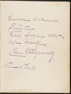 Gästebuch. Atelier Franz-Xaver Setzer, Wien