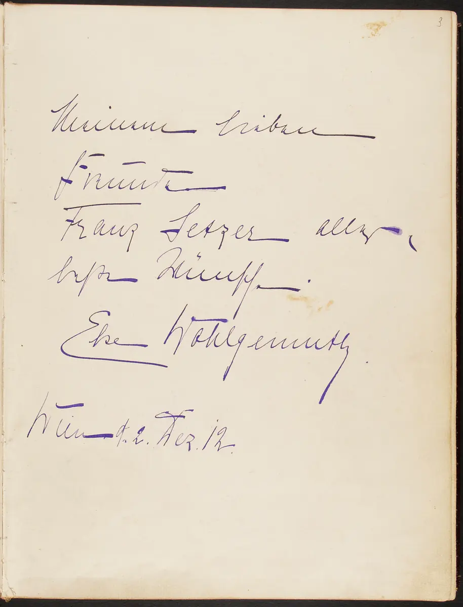 Gästebuch. Atelier Franz-Xaver Setzer, Wien
