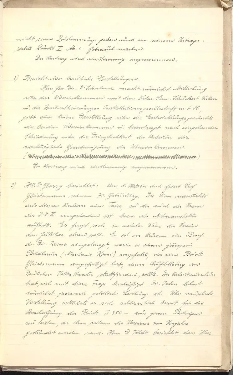 Protokolle der Ausschusssitzungen des Vereines des Deutschen Volkstheaters in Wien