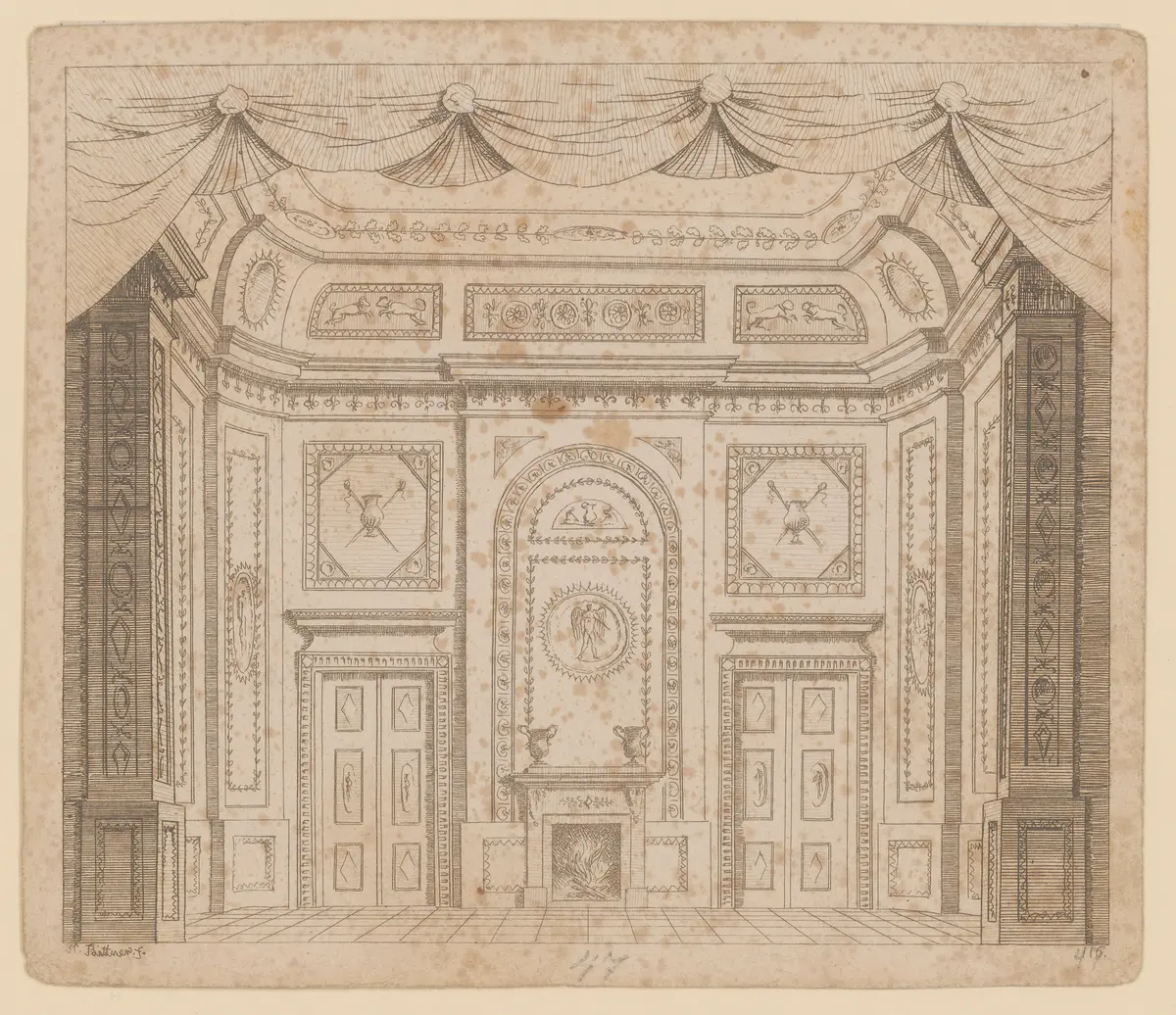 ohne Titel, Titel der Serie: Theaterdecorationen nach den Originalskitzen des k.k. Hoftheatermahlers Joseph Platzer radirt und verlegt von Norbert Bittner