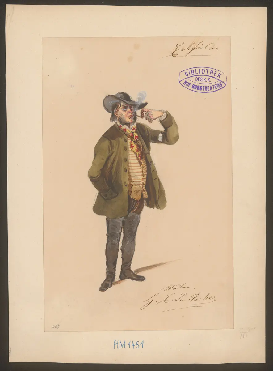 Der Erbförster, Titel der Serie: Figurinen des k.k. Hof-Burgtheaters