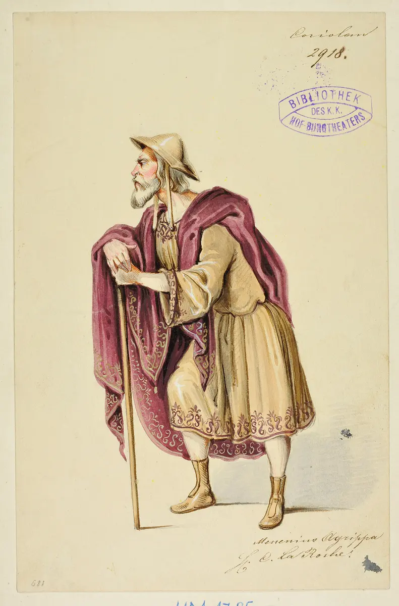 Coriolanus, Titel der Serie: Figurinen des k.k. Hof-Burgtheaters