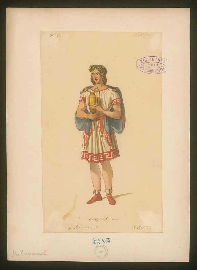 Des Meeres und der Liebe Wellen, Titel der Serie: Figurinen des k.k. Hof-Burgtheaters