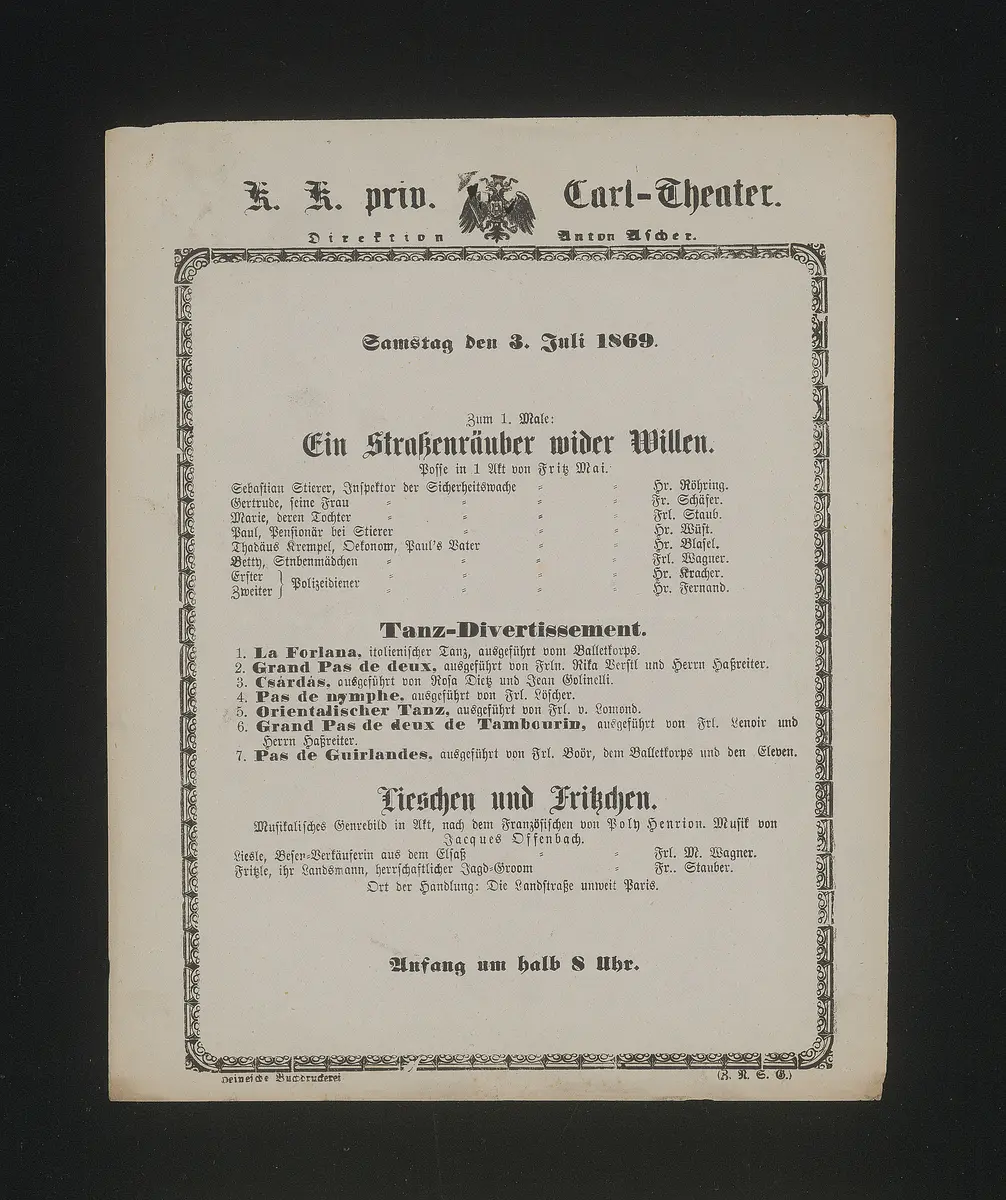 Ein Straßenräuber wider Willen, Tanz-Divertissement, Lieschen und Fritzchen