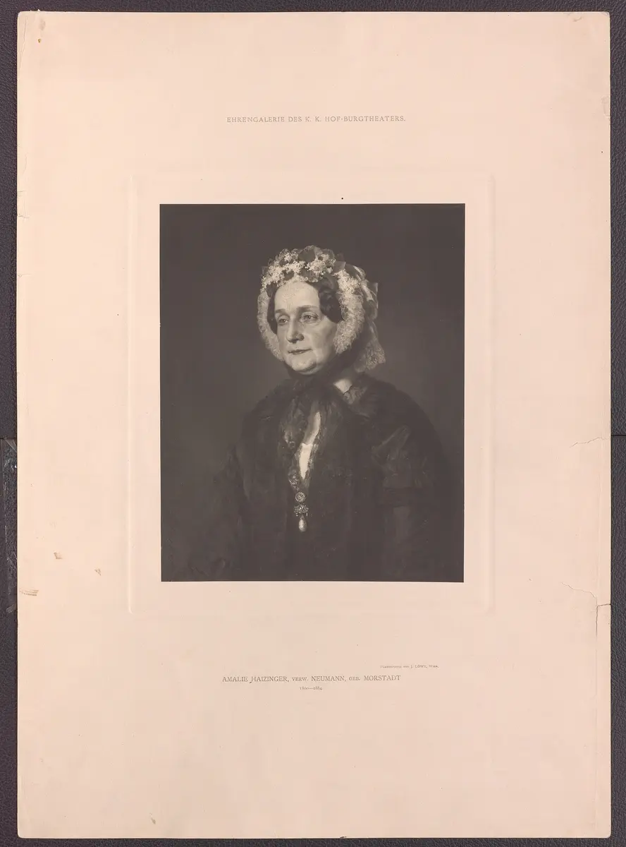 Amalie Haizinger, Titel der Serie: Ehrengalerie des K.K. Hof-Burgtheaters