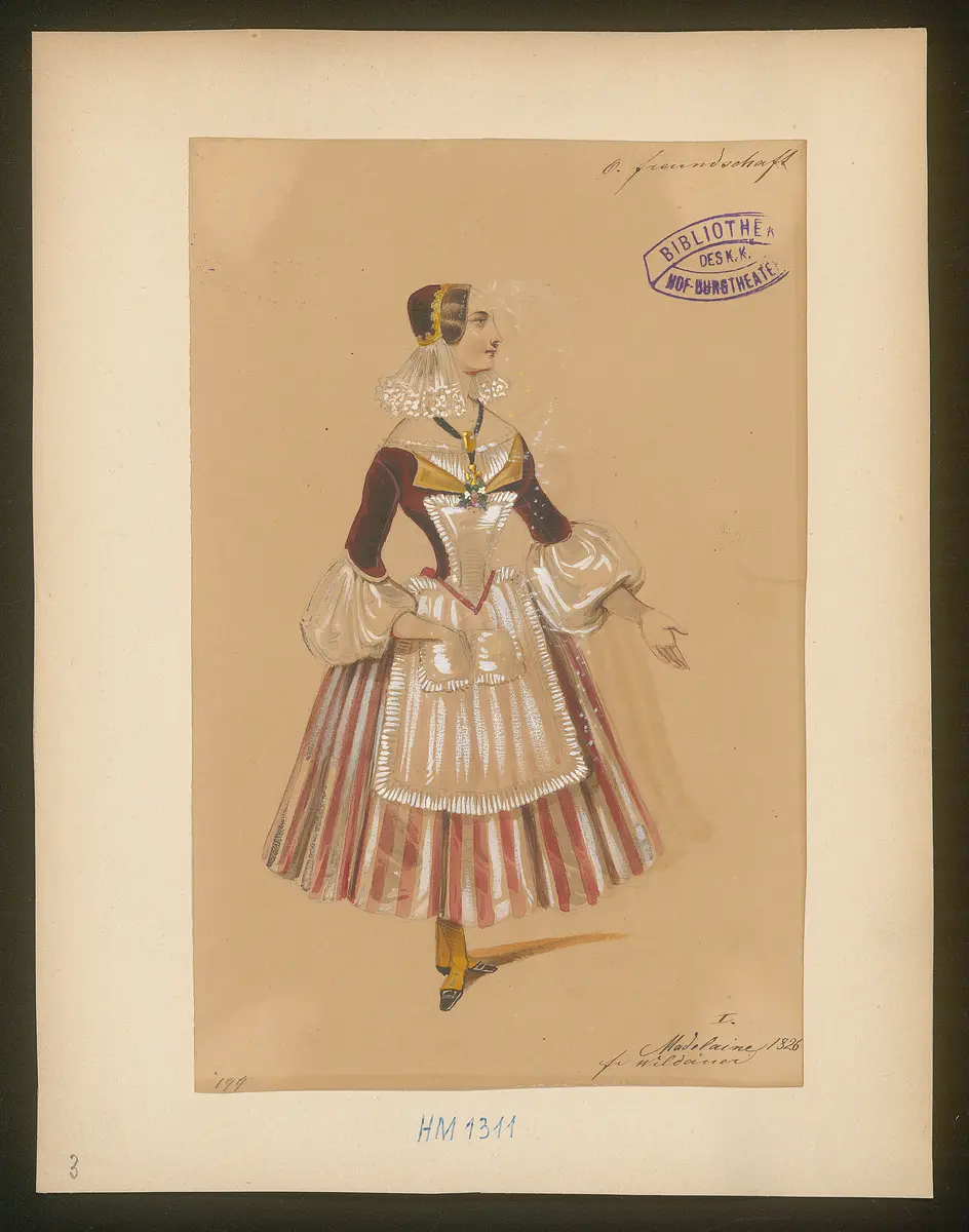 O Freundschaft!, Originaltitel: O amitié!..., ou Les trois époques, Titel der Serie: Figurinen des k.k. Hof-Burgtheaters