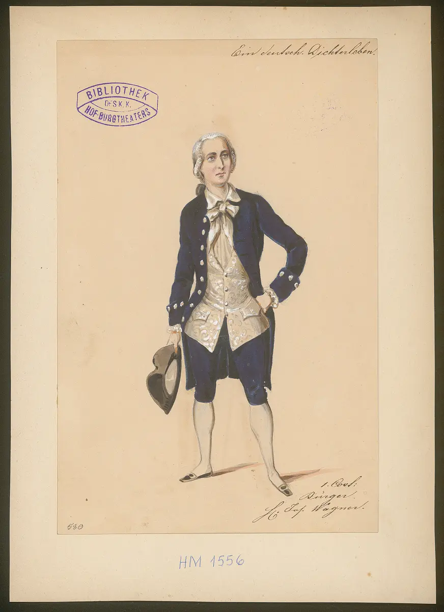 Ein deutsches Dichterleben, Titel der Serie: Figurinen des k.k. Hof-Burgtheaters