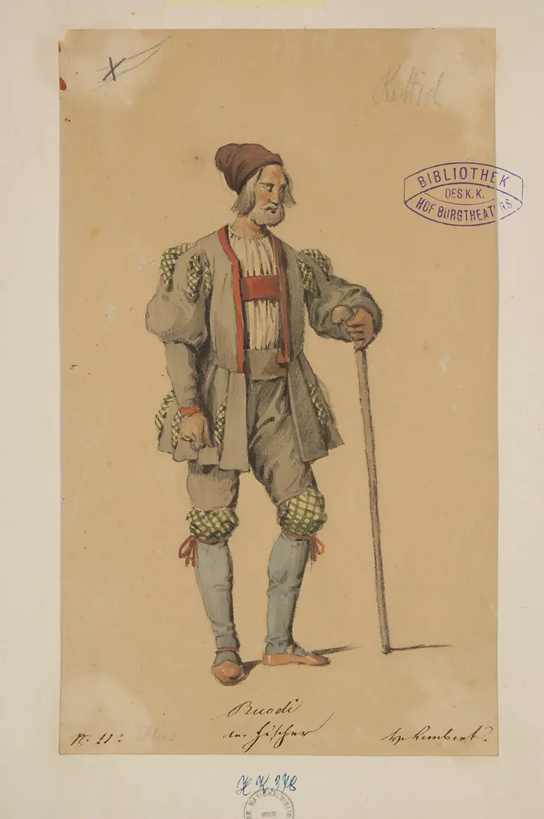 Wilhelm Tell, Titel der Serie: Figurinen des k.k. Hof-Burgtheaters