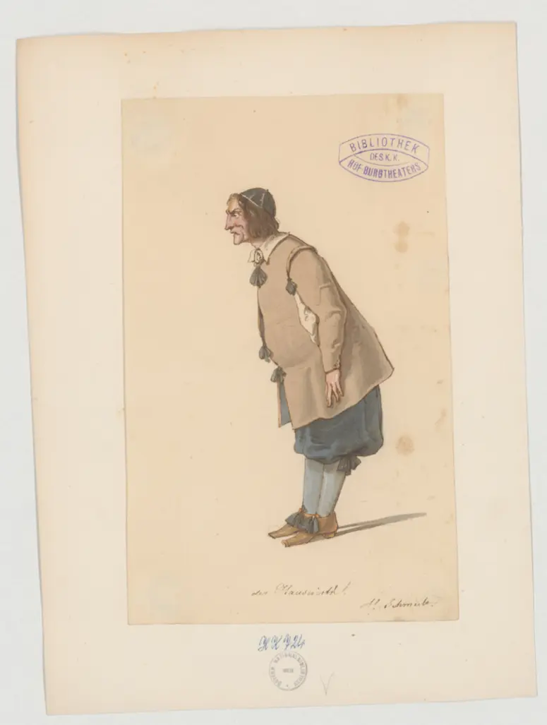 Der Selbstquäler, Titel der Serie: Figurinen des k.k. Hof-Burgtheaters