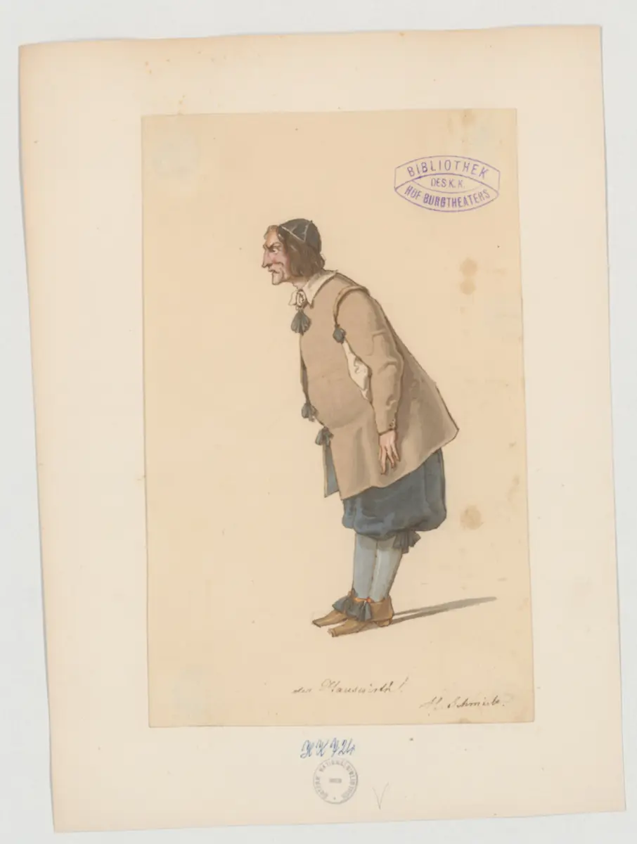 Der Selbstquäler, Titel der Serie: Figurinen des k.k. Hof-Burgtheaters