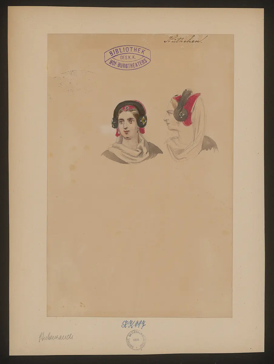 Das Käthchen von Heilbronn, oder Die Feuerprobe, Titel der Serie: Figurinen des k.k. Hof-Burgtheaters