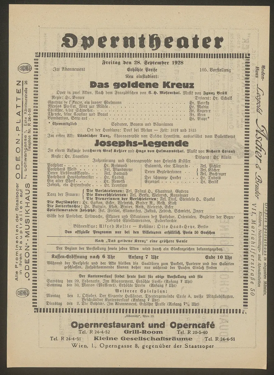 Das goldene Kreuz, Josephs-Legende