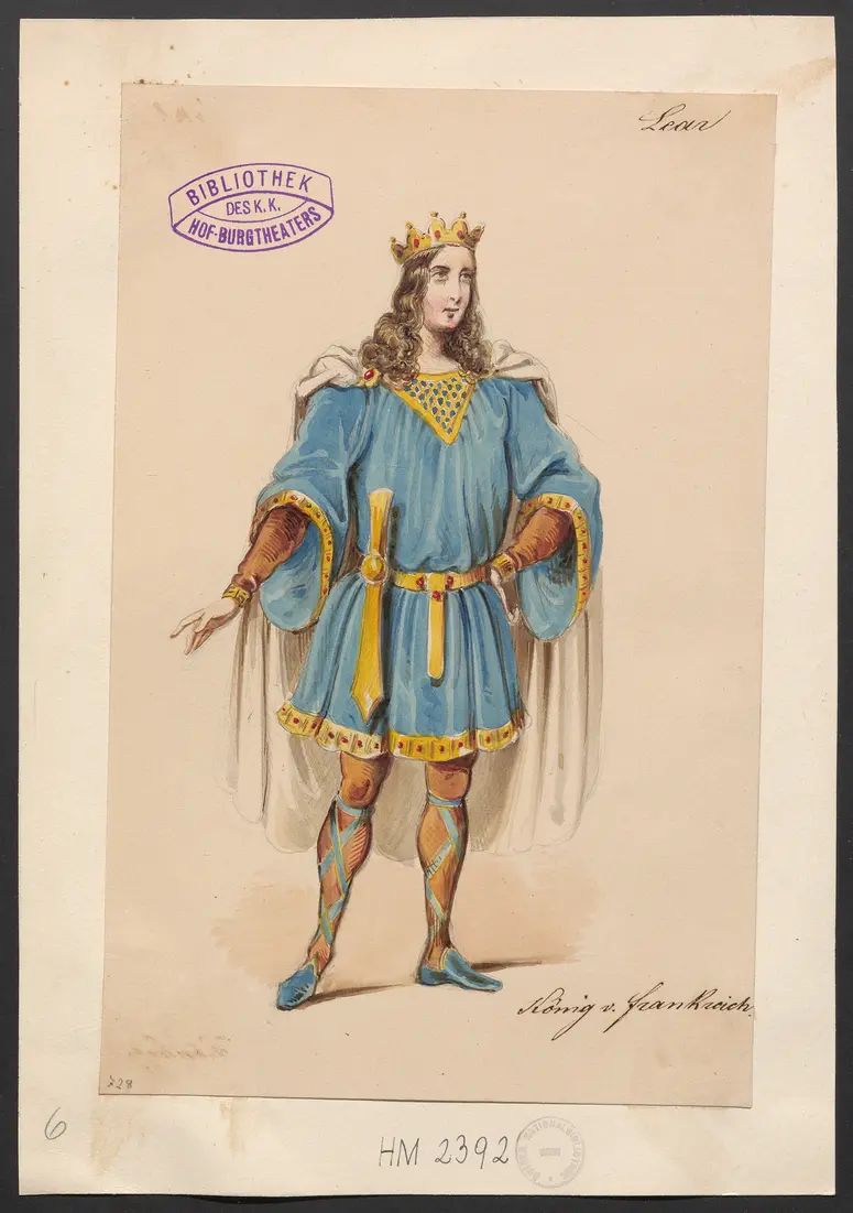 König Lear, Originaltitel: King Lear, Titel der Serie: Figurinen des k.k. Hof-Burgtheaters