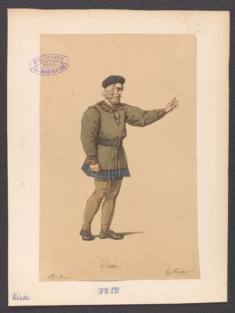 Die Feinde, Titel der Serie: Figurinen des k.k. Hof-Burgtheaters