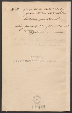 Die Gauklerin, Titel der Serie: Figurinen des k.k. Hofoperntheaters