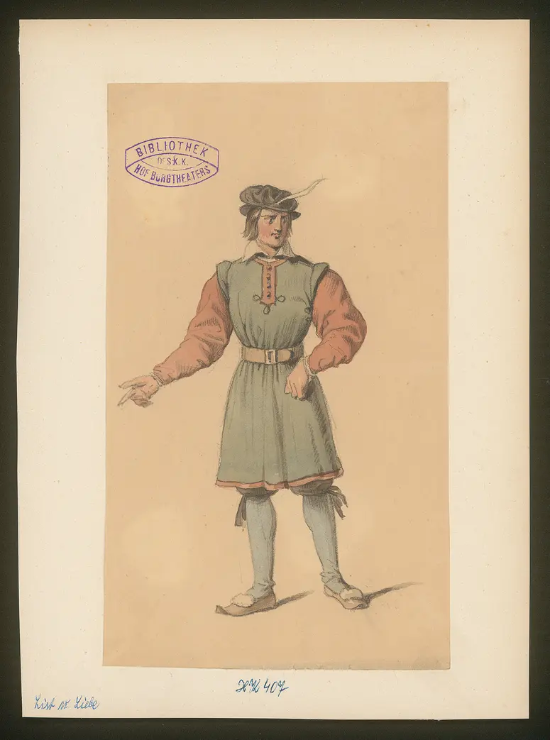 Ende gut, alles gut, Suchtitel: List und Liebe, Originaltitel: All's Well That Ends Well, Titel der Serie: Figurinen des k.k. Hof-Burgtheaters