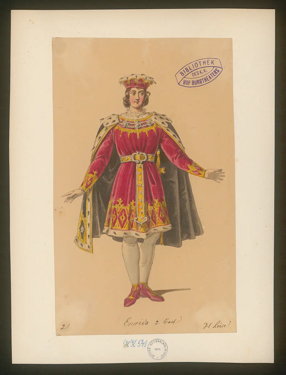 Bianca und Enrico, Titel der Serie: Figurinen des k.k. Hof-Burgtheaters