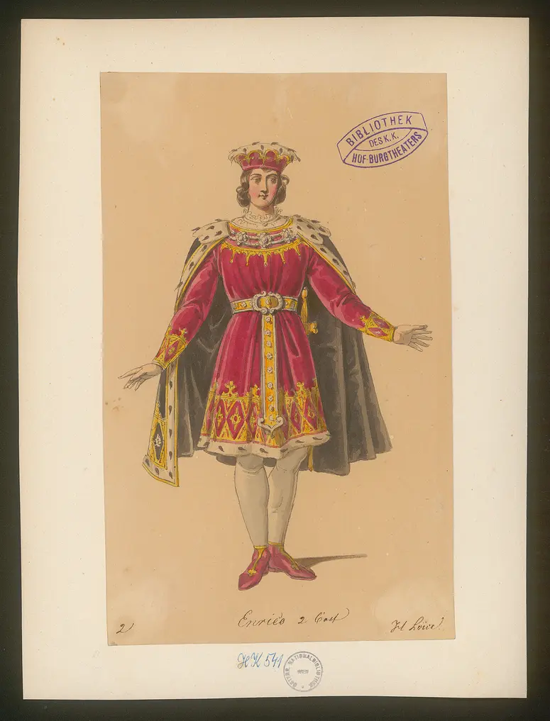 Bianca und Enrico, Titel der Serie: Figurinen des k.k. Hof-Burgtheaters