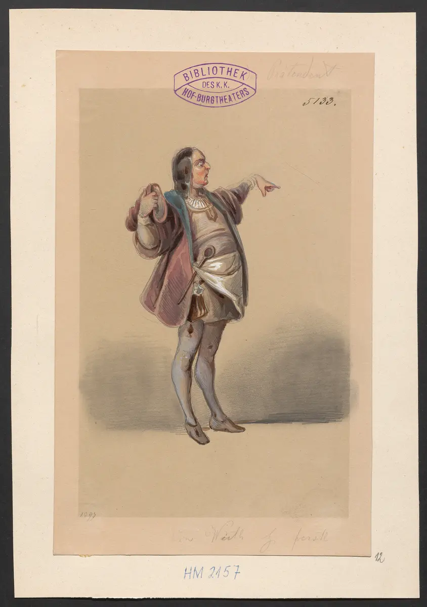 Der Prätendent von York, Titel der Serie: Figurinen des k.k. Hof-Burgtheaters