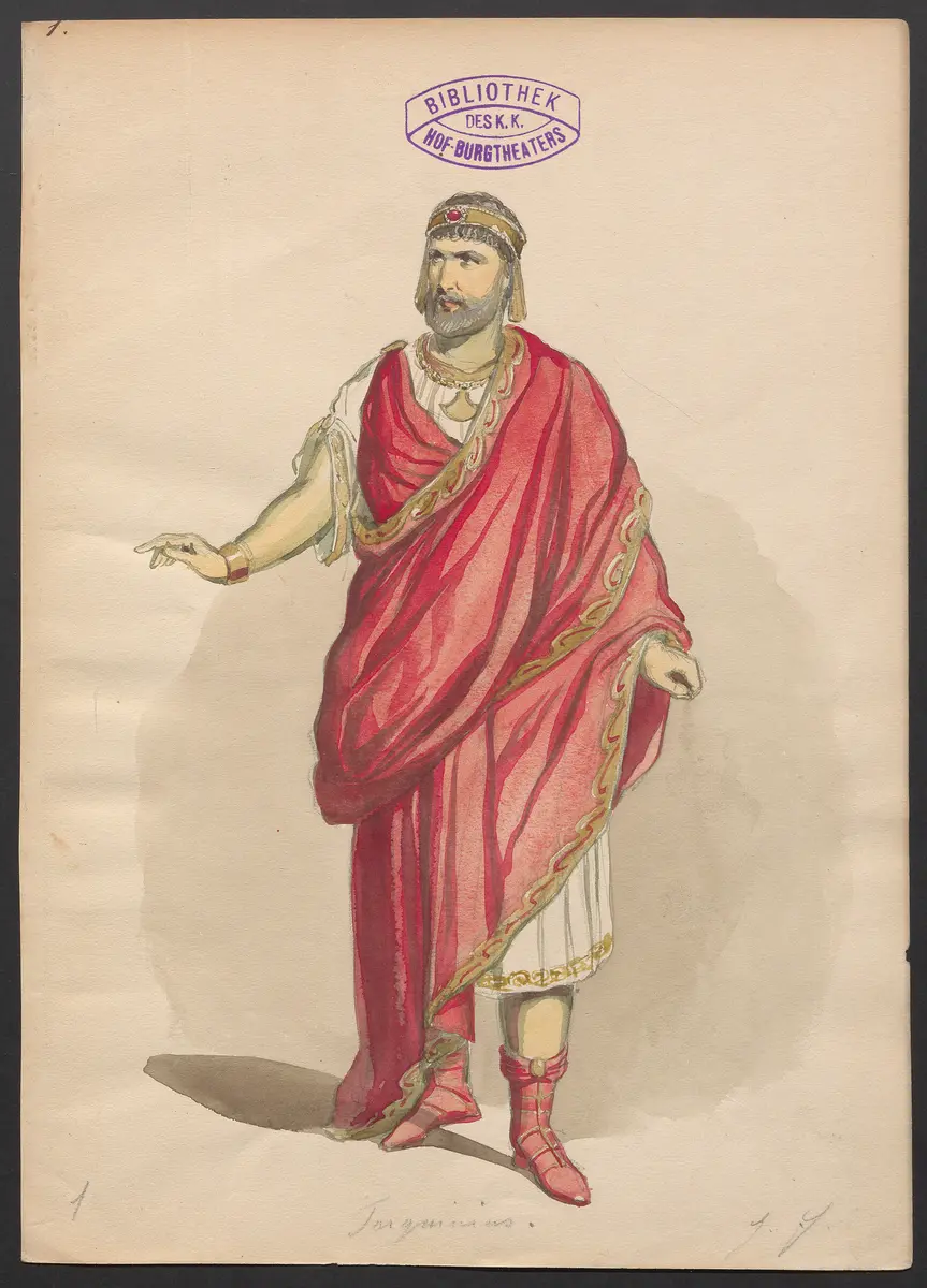 Brutus und Collatinus, Titel der Serie: Figurinen des k.k. Hof-Burgtheaters