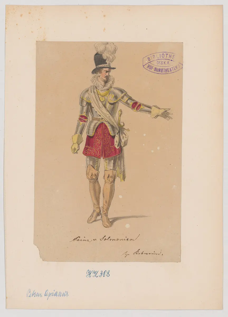 Petrus Apianus, oder Achtung der Wissenschaft, Titel der Serie: Figurinen des k.k. Hof-Burgtheaters