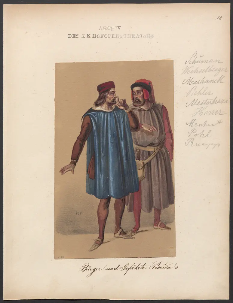 Die sizilianische Vesper, Originaltitel: Les vêpres siciliennes, Titel der Serie: Figurinen des k.k. Hofoperntheaters