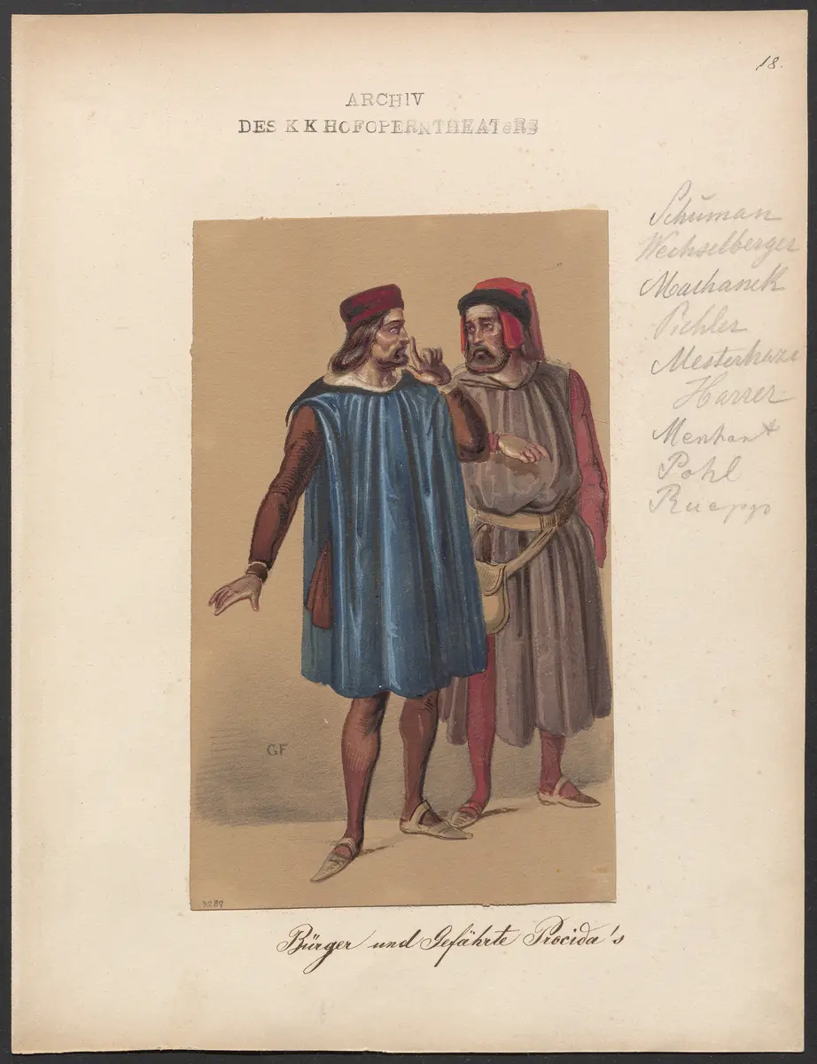 Die sizilianische Vesper, Originaltitel: Les vêpres siciliennes, Titel der Serie: Figurinen des k.k. Hofoperntheaters